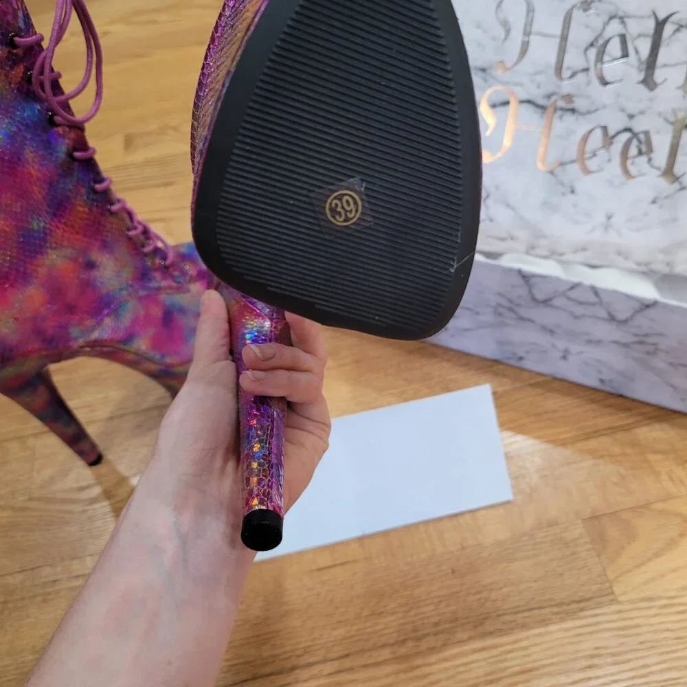 (NEW) 2024 Dragonfly Hella Heels, size 8 US / 8 AU / UK 6 / EU 39, 7 in platform - Picture 7 of 16
